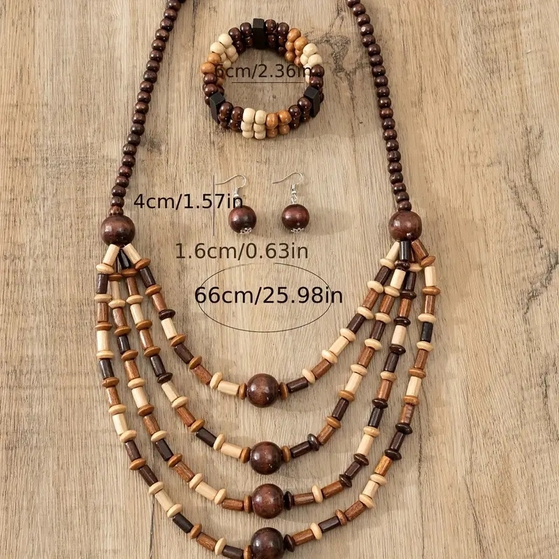 Bohem%20Ahşap%20Takı%20Seti%204%20Parça