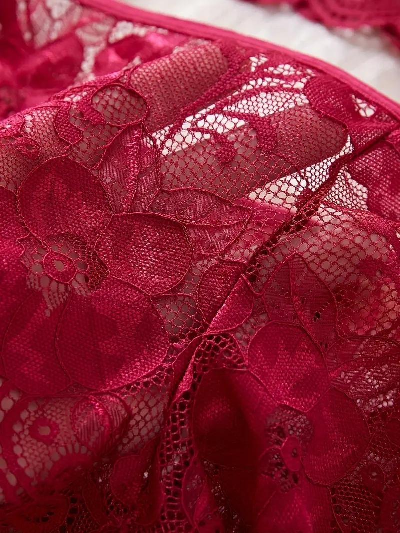 Çiçekli%20Dantel%20Bordo%20İç%20Çamaşırı%20Takımı