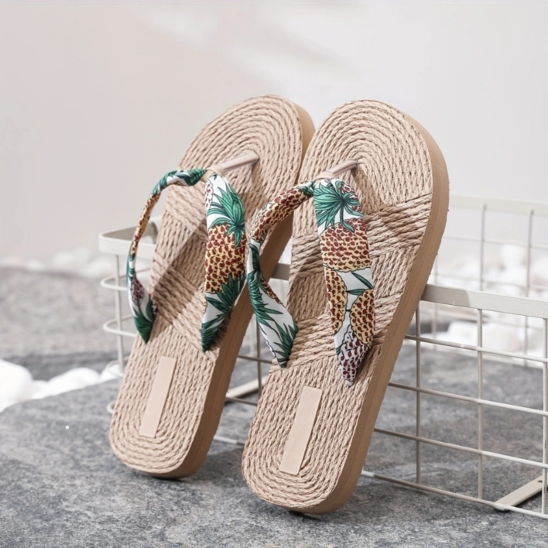 Palmiye%20Desenli%20Parmak%20Arası%20Kadın%20Plaj%20Terliği