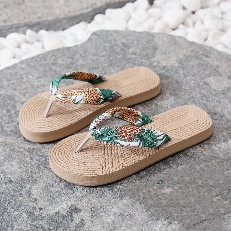 Palmiye%20Desenli%20Parmak%20Arası%20Kadın%20Plaj%20Terliği