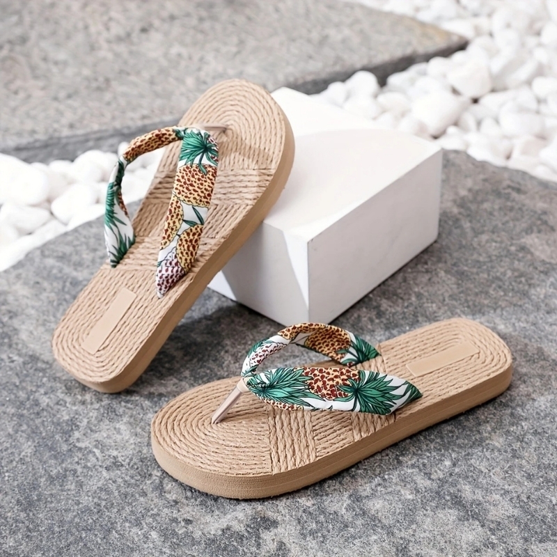 Palmiye%20Desenli%20Parmak%20Arası%20Kadın%20Plaj%20Terliği