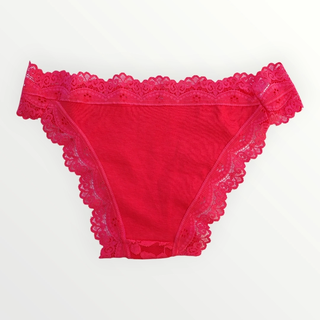 DezaLux%20Çift%20Fiyonklu%20Dantelli%20Kırmızı%20İç%20Çamaşırı