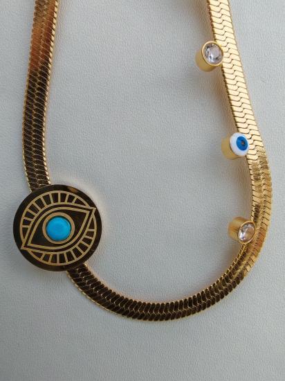 İtalyan Ezme Zincir Nazarlık Çelik Kolye