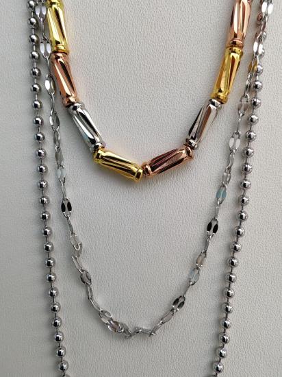 Üç Sıra Zincirli Boru Detay Çelik Kolye