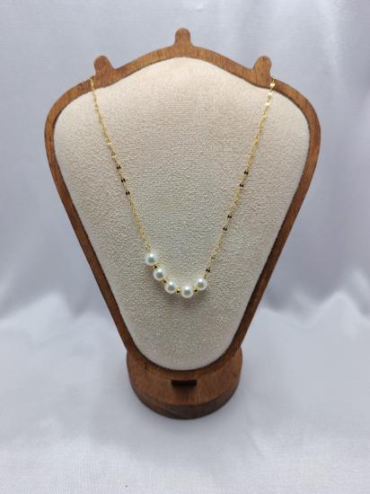 İncili Zarif Çelik Kolye