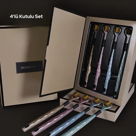 Üç Taraflı Diş Fırçası 3D Yumuşak Kıllı 4’lü Kutulu Set