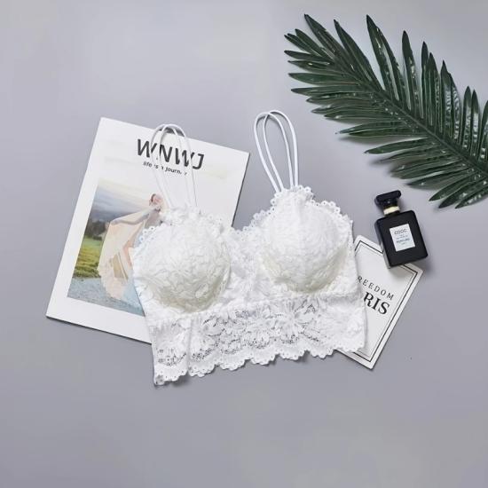 İnce Askılı Dantel Bralet Beyaz Sütyen Büstiyer