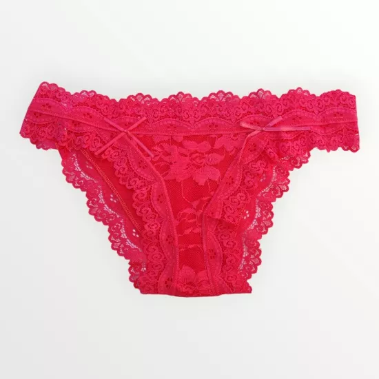 DezaLux Çift Fiyonklu Dantelli Kırmızı İç Çamaşırı
