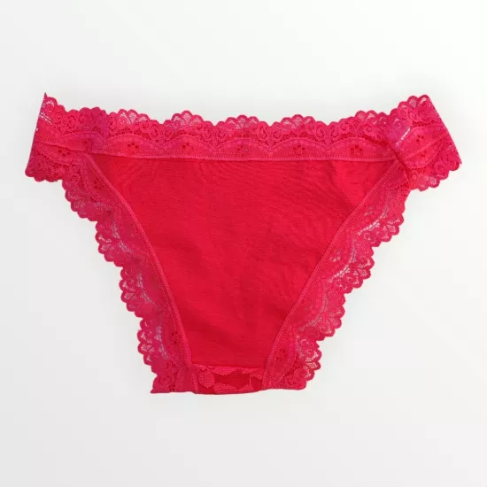 DezaLux Çift Fiyonklu Dantelli Kırmızı İç Çamaşırı