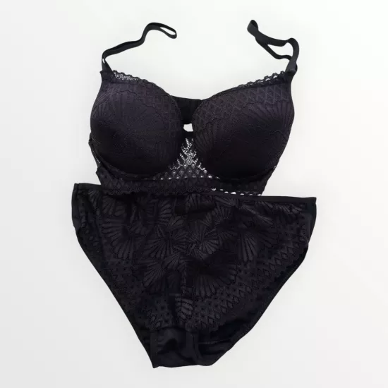 Nergiz Siyah Pamuklu İç Çamaşırı Takımı