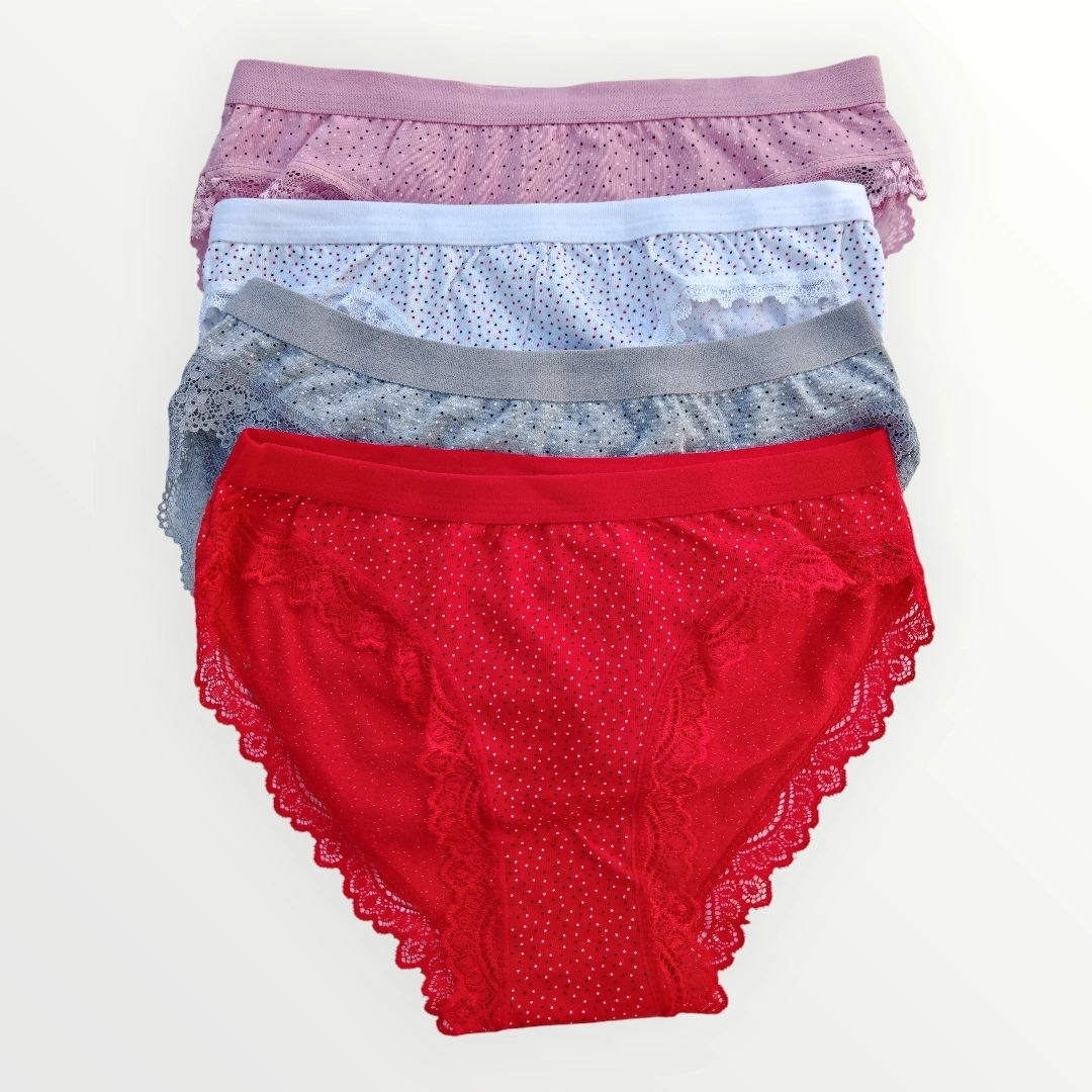 Tutku%20Işıl%20Puantiyeli%204’lü%20Kombin%20Külot