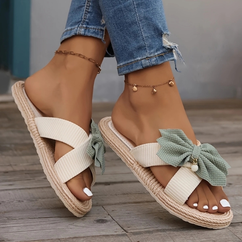 Yeşil%20Fiyonk%20İnci%20Boncuklu%20Vintage%20Terlik