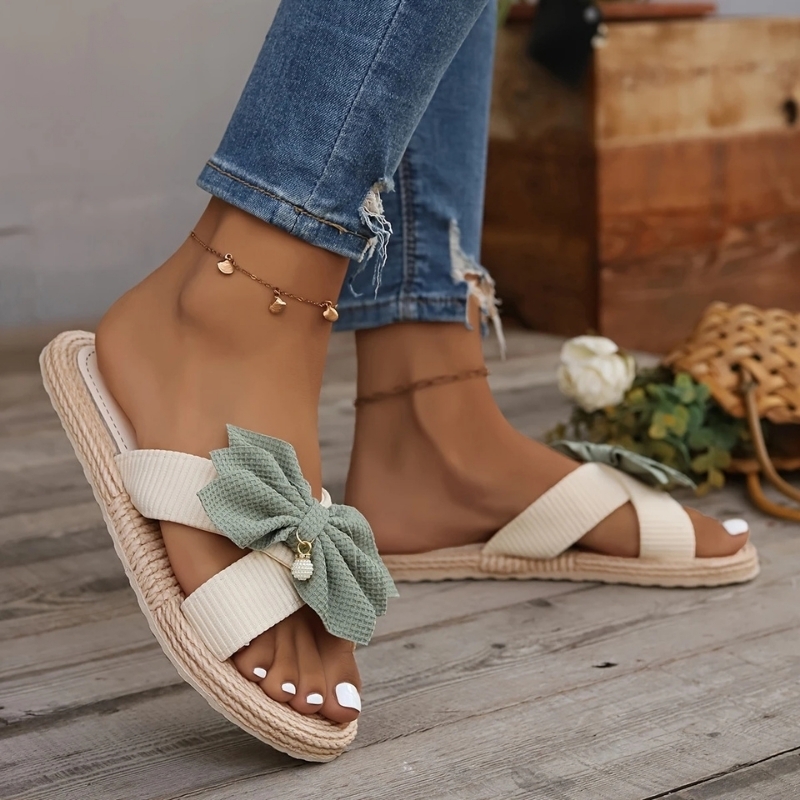 Yeşil%20Fiyonk%20İnci%20Boncuklu%20Vintage%20Terlik